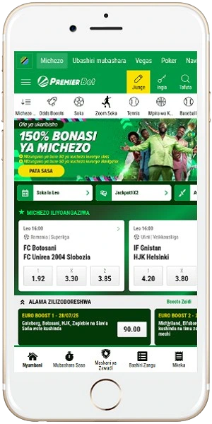 Premier Bet Kenya mobile app on phone screen